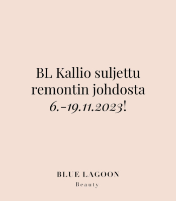 BL Kallio suljettuna remontin johdosta 6.-19.11.23